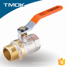 Nickel-plated long iron handle with CE approved full port copper screw cap male BSPT threaded ball valve symbol in TMOK